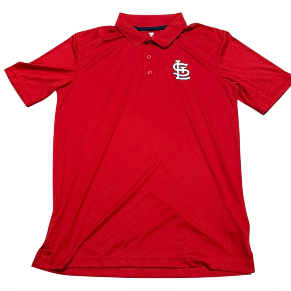 Fanatics St. Louis Cardinals men’s Polo shirt Red white logo size medium MLB